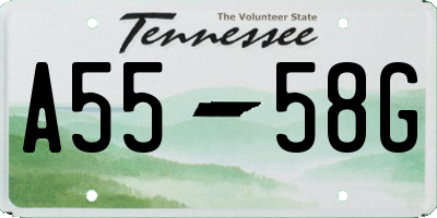 TN license plate A5558G