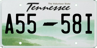 TN license plate A5558I