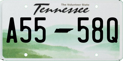 TN license plate A5558Q