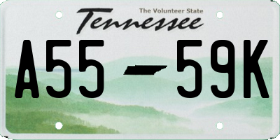 TN license plate A5559K