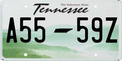 TN license plate A5559Z