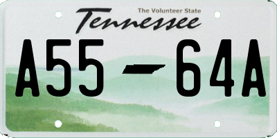 TN license plate A5564A