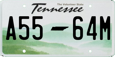 TN license plate A5564M
