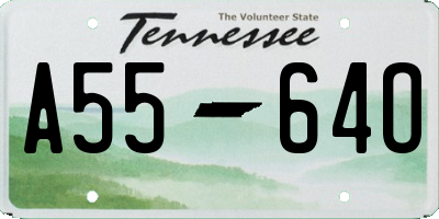 TN license plate A5564O
