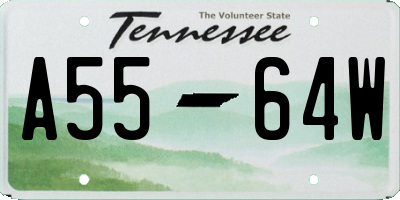 TN license plate A5564W