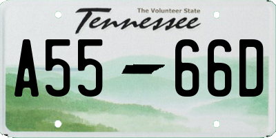 TN license plate A5566D