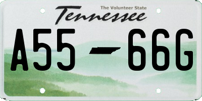 TN license plate A5566G