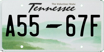 TN license plate A5567F
