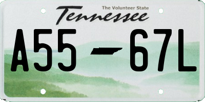 TN license plate A5567L