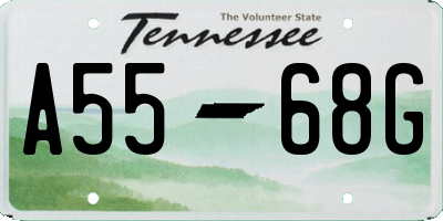 TN license plate A5568G