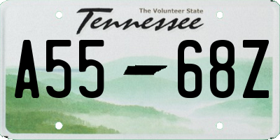 TN license plate A5568Z