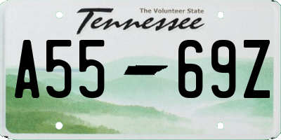 TN license plate A5569Z