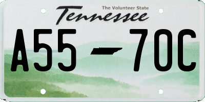 TN license plate A5570C