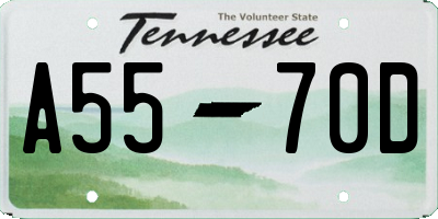TN license plate A5570D