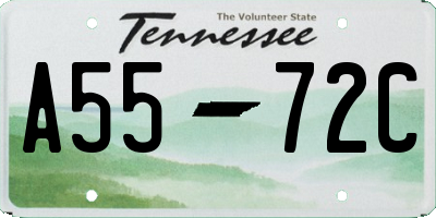 TN license plate A5572C