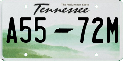 TN license plate A5572M