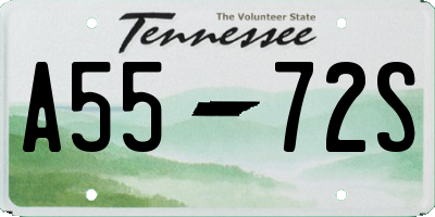 TN license plate A5572S
