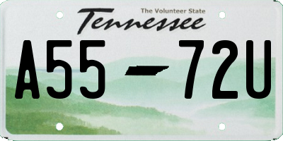 TN license plate A5572U