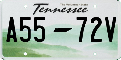 TN license plate A5572V