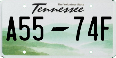 TN license plate A5574F