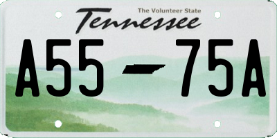TN license plate A5575A