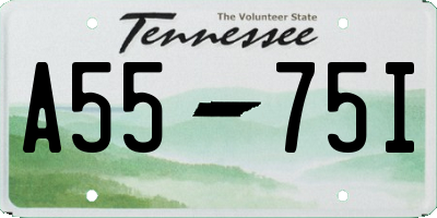 TN license plate A5575I
