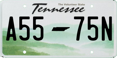 TN license plate A5575N