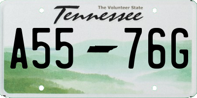 TN license plate A5576G