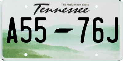 TN license plate A5576J