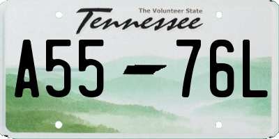 TN license plate A5576L