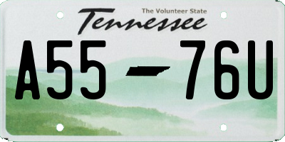 TN license plate A5576U