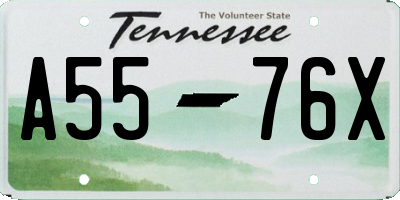 TN license plate A5576X