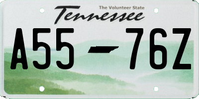TN license plate A5576Z