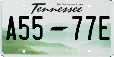 TN license plate A5577E