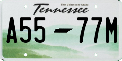 TN license plate A5577M