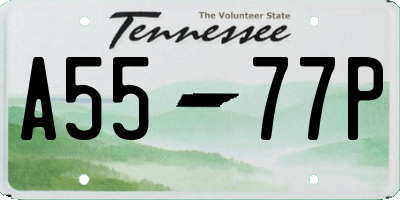 TN license plate A5577P