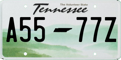 TN license plate A5577Z