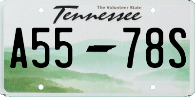 TN license plate A5578S