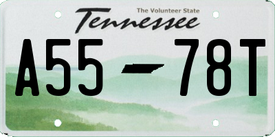 TN license plate A5578T