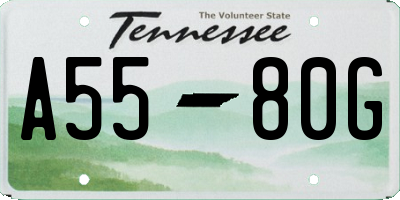 TN license plate A5580G