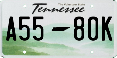 TN license plate A5580K