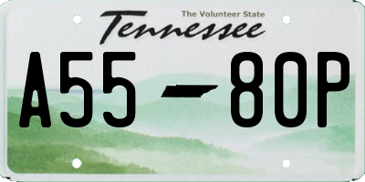 TN license plate A5580P