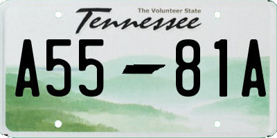 TN license plate A5581A