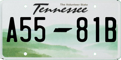 TN license plate A5581B