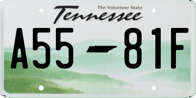 TN license plate A5581F