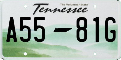 TN license plate A5581G