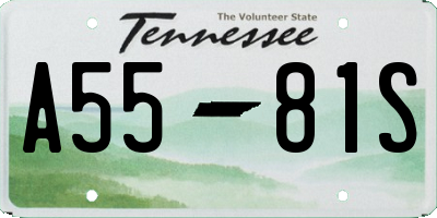 TN license plate A5581S