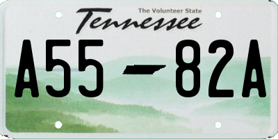TN license plate A5582A