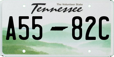 TN license plate A5582C
