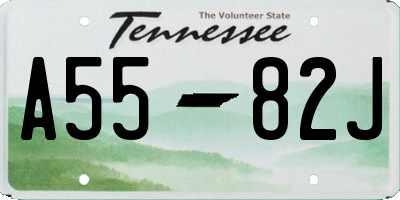 TN license plate A5582J
